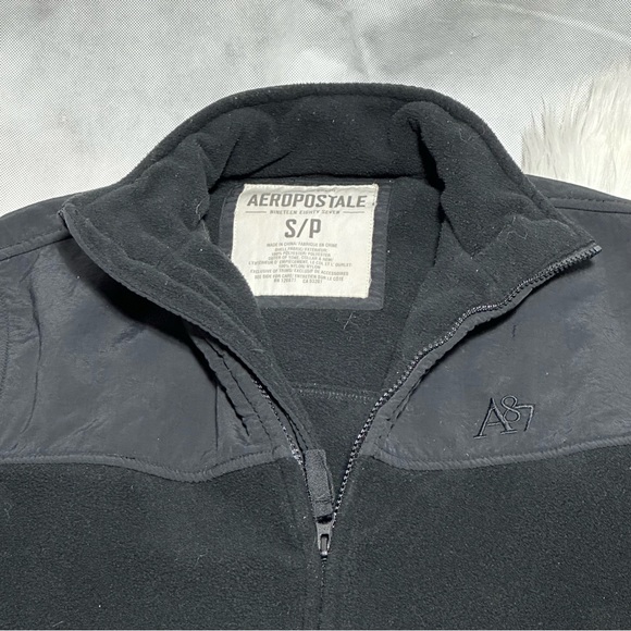 Aeropostale Black Fleece Zip Up Coat Jacket - Picture 5 of 7